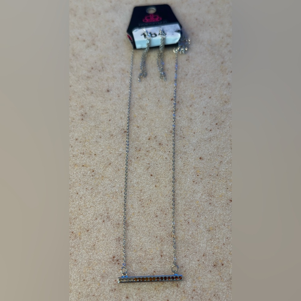 Silver Necklace with Bar Pendant
